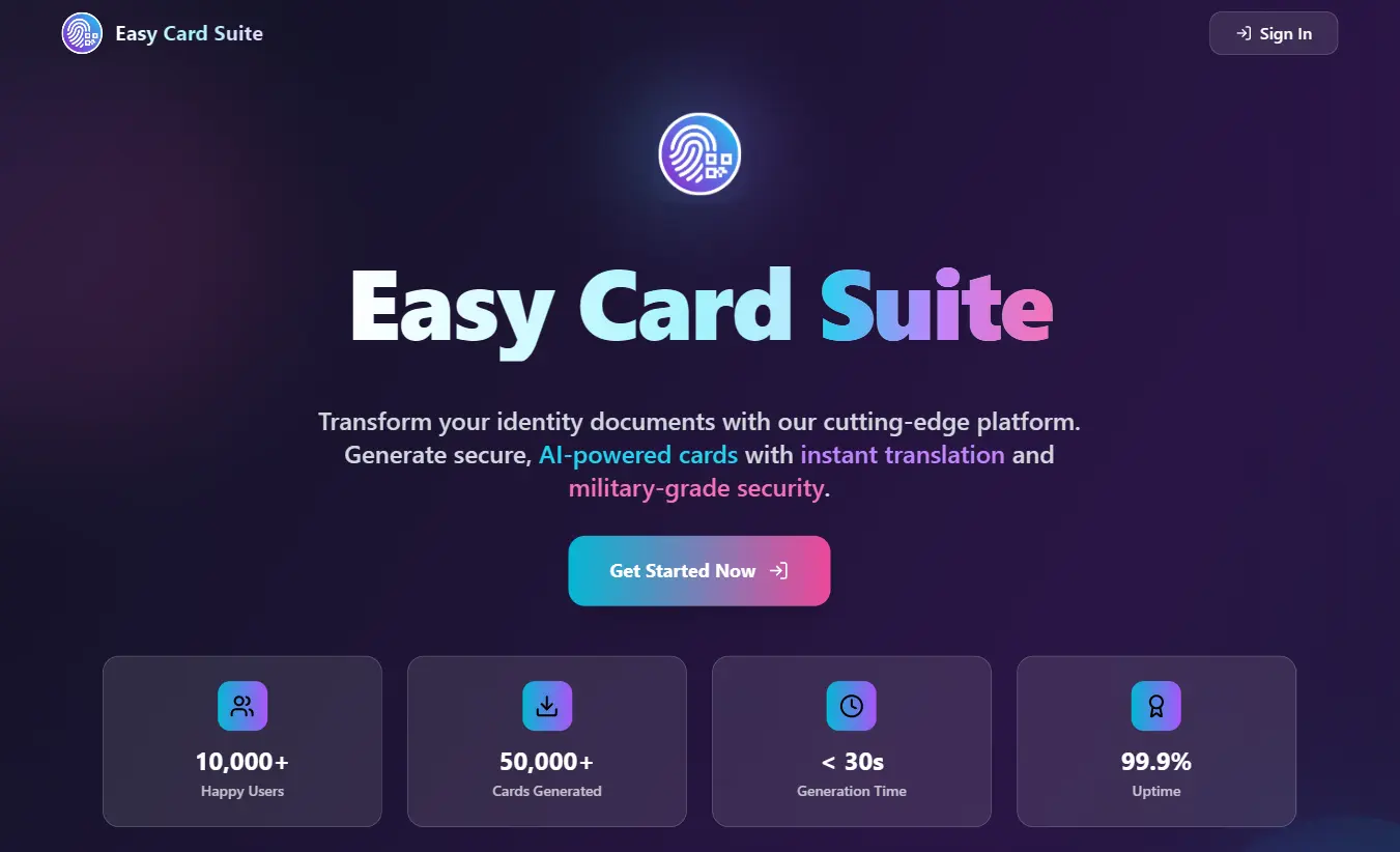 Screenshot of Easy Card Suit showing card template customization options